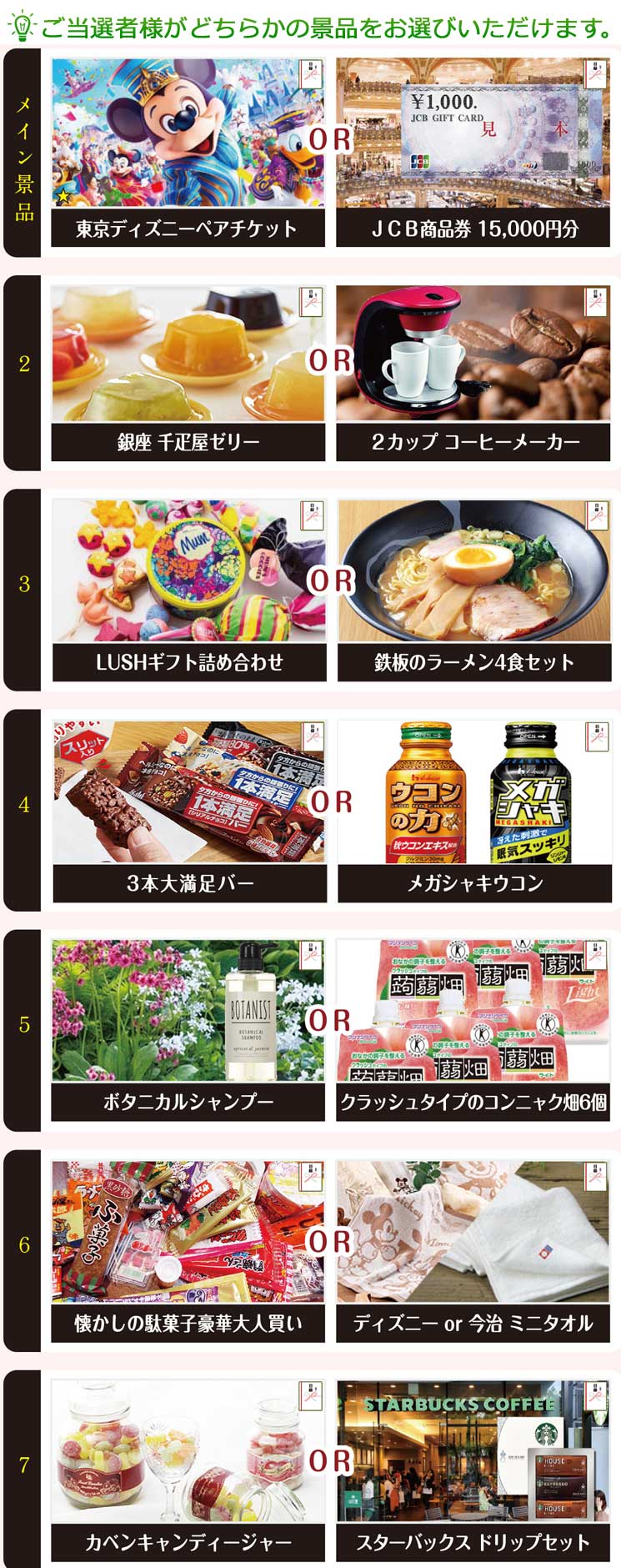 ゲストチョイス景品50,000円